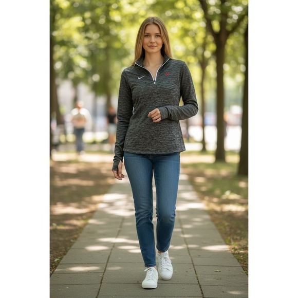 Nike Tops - Nike Dri-FIT Element Half-Zip Pullover Womens M Gray Heather‎ UVA Cavaliers